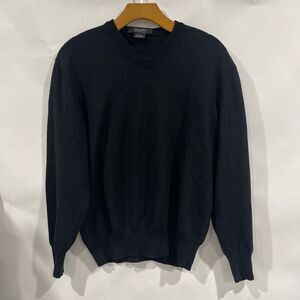 Giorgiolini 100% Wool V Neck Black Sweater MADE IN ITALY Size LARGE